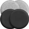 Miqio Cuscino di design, rotondo, in feltro e ecopelle, diametro 35 cm, set da 4 pezzi, per panca e sedia, grigio chiaro, nero