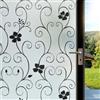 DIFIT Pellicola per Vetri Finestre, Pellicola Privacy Finestre Motivo Floreale Satinata Elettrostatica Anti-UV Riutilizzabile Decorativa per Casa, Bagno, Cucina e Ufficio (Fiore Nero, 90x200 cm)