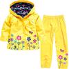 WOXIHUAN Giacca a Vento Impermeabile Bambino Tuta Impermeabile per Neonate Ragazzi Ragazze Tuta Impermeabile con Cappuccio Giacca e Pantaloni Outwear