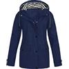 WOXIHUAN Giacca Impermeabile Donna con Cappuccio Autunno Giacche Antipioggia Leggera Cappotto Lungo Pioggia Giubbotto Trench Giacca a Vento All'Aperto Primavera per Escursionismo Campeggio Ciclismo