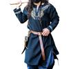 Leonardo Carbone® Tunica vichinga Snorri - Abbigliamento medievale da uomo, camicia medievale, costume da carnevale da uomo, tunica vichinga, abbigliamento LARP - 100% cotone con ricamo Urnes,