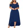 WOXIHUAN Vestito Donna Lungo Estivo Taglie Grandi Abito Donna Eleganti Da Cerimonia Taglie Forti Lunghi Abiti Donna da Sera Cerimonia Senza Spalline Vestito Cerimonia Donna Taglie Forti Vestito Donna Curvy