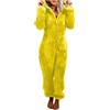WOXIHUAN Pigiama Donna Invernale Lungo di Pile Pagliaccetto in Peluche Pigiama Intero Invernale Pile di Corallo Tuta a Maniche Lunghe Tutina Cerniera Felpe con Cappuccio in Peluche Indumenti da Notte