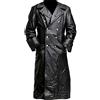 WOXIHUAN Giacca da Uomo Ecopelle Lungo Trench Inverno Giubbotto in Pelle Sintetica da Motociclista Giacca Sportiva Vintage Invernale Giubbino Moto Vera Pelle Casuale Basic Leggera
