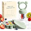 ZUFIO Stampi in silicone per alimenti per frutta, ciuccio, latte materno e ghiaccioli, ghiaccio per dentizione e allattamento autonomo (green)