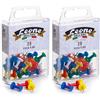 Leone DELL'ERA 25 Spilli con torretta colorata Push Pins (mm. 1,15 x 23) - Scatola appendibile - Leone Dell'Era Made in Italy (Confezione da 2)