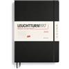 LEUCHTTURM1917 370792 Agenda settimanale 2025, Master A4+, copertina rigida, calendario 12 mesi, a righe, nero, inglese