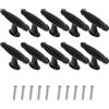 ONEBO 10 Pezzi T Retrò Armadietto Manopole,Mobili Manopole,Manopola Pomelli per Cassetti con Vite per Cucina Cassetti Armadi Armadietti Comò(Nero)