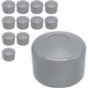 SKIR'CO (12 pezzi) Cappucci per pali da recinzione, rotondi 48,3 mm Cappucci in plastica grigia per pali da recinzione rotondi, coperture per pali da recinzione, colore finestra grigio RAL 7040