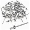 TUKEVA 50 Pezzi 4 x 8mm Rivetti in acciaio inox 304 ciechi Rivetti a strappo Rivetti ciechi a testa piatta Rivetti a testa cieca a cupola per carrozzeria, fissaggio in metallo, pelle (4 x 8mm)