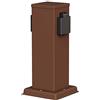 ledscom.de Presa da giardino a colonna POLLY per esterni, IP44, 2 vie, acciaio inox, marrone, angolare, 27 cm