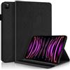 Succtopy Custodia per iPad Pro 12.9 6a/5a/4a Generazione Cover in Pelle PU con Porta Penna Custodia Protettiva con Funzione di Supporto Case iPad Pro 12.9 2022/2021/2020 Nero
