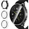 iVoler 3 Pezzi Cover con Vetro Temperato per Xiaomi Watch 2, Copertura Completa Custodia Rigida PC, HD Clear Pellicola Protettiva Anti-Graffio Case, 2 Trasparente + 1 Nero