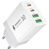 Poutek Caricatore USB C, 40W 4-Porte Presa USB C Multipla Caricatore USB Multiplo, Alimentatore USB C Spina Type C Caricabatterie USB C Rapido per iPhone 15 14 13 12 11 Pro Max, Samsung S24 S23 S22 Ultra