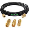 GTIWUNG Wifi Cavo di Prolunga, Antenna Extension Cable SMA 3m 9,84 Piedi, RF Coassiale SMA Maschio a SMA Femmina RG174 3 Metri, SMA Male to Female Connector + 3 Pezzi RF Coax SMA Adapter Kit