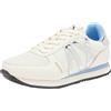 Armani Exchange Rio Side Logo, Scarpe da Ginnastica Donna, off White Blue Silver, 38 EU