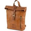Berliner Bags Zaino vintage in pelle Seattle, piccolo zaino da giorno Rolltop da donna - marrone, marrone, L