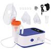 HITHINKMED Aerosol Portatile Silenzioso per Bambini ed Adulti Aerosol Con Display Digitale e 3 Funzioni di Cronometraggio，Ultrasuoni Silenzioso Nebulizzatore A Compressore Con Accessori - Blu