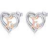 INFUSEU Orecchini Lettera, Argento Sterling 925 Orecchino Iniziale Lobo Iniziali Cuore Lettera A-Z Nome Iniziali Dell'alfabeto Gioielli Personalizzati Regali per Donne Ragazze