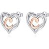 INFUSEU Orecchini Lettera, Argento Sterling 925 C Orecchino Iniziale Lobo Iniziali Cuore Lettera A-Z Nome Iniziali Dell'alfabeto Gioielli Personalizzati Regali per Donne Ragazze