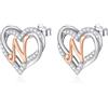 INFUSEU Orecchini Lettera, Argento Sterling 925 Orecchino Iniziale Lobo Iniziali Cuore Lettera A-Z Nome Iniziali Dell'alfabeto Gioielli Personalizzati Regali per Donne Ragazze