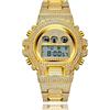 ICEDIAMOND 45mm Iced Out CZ Diamond LED Orologio Digitale, Multi-funzionale Grande Quadrante con Data Calendario Settimanale e Tempistica, Moda Hip Hop Gioielli per Uomo e Donna (Gold)