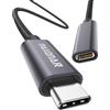 Belker Cavo di prolunga USB C 0.5 m/2 confezione USB 3.2 (10 Gbps) di tipo C 5 A ricarica e sincronizzazione per Mac Book Pro 2022 M2 Pro Galaxy S23/S22/S21/Note 20 Tab S9 Pixel 8 Pro, Grigio