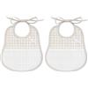 Filet - Bavaglino Beige per neonati con stampa scozzese | Realizzato in cotone Piquet | Made in Italy | Dims 24x20 cm (Confezione da 2)