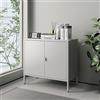 [en.casa] Armadio a 2 Ante e Ripiano Interno Regolabile in Altezza Armadio da Ufficio Mobile in Acciaio per Archivio 75 x 80 x 40 cm - Grigio chiaro