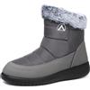 Rokiemen Stivali Donna Uomo Invernali Stivaletti Impermeabili Stivali da Neve Foderata Pelliccia Caldo Antiscivolo All'aperto Casual Camminate Stivaletti Grigio EU 43