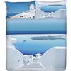 Gabel Planet Santorini Completo Lenzuolo Copriletto, 100% Cotone, Piazza e Mezza, 180 x 290 cm