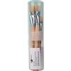 Lineo 608-Set Pezzi, Piatti della Serie 518, pennelli con setole Naturali e Manico in Legno, Inclusa Custodia in plastica, Wood, Brown, Silver, Size 2, 4, 6, 8, 10, 12, 14, 16, 18 and 20