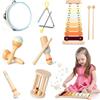 Joellfuner Strumenti Musicali Bambini, 7 in 1 Strumenti Musicali Montessori, Set Strumenti Musicali in Legno con Xilofono Moderno, Ideale Creativi e Educativi Regali Regalo per Bambini 3+ Anni