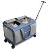 ALLSOPETS Grande Trasportino per Animali con Ruote Trasportino a Doppio Scomparto per 2 Gatti e Cani con Manico Telescopico Borsa da Viaggio Pieghevole e Portatile per Travel Camping Outdoors Blu