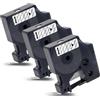 Labelwell 3x Nastro Compatibile per Dynmo D1 6mm 43610 S072070 Nero su Trasparente per Dynmo LabelManager 160 210D 360D 280 420P 500TS 120P PC, PC II, PnP Dynmo Labelpoint 100 150 200 250