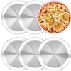 WOPPLXY Set di 6 piastre per pizza da forno 26 cm, piatto per pizza rotondo in acciaio inossidabile per cottura al forno