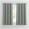 PONY DANCE Tende Oscuranti Verde Salvia Camera da Letto Tende Termiche Isolanti per Interni 2 Pezzi L 132 x A 114 cm Curtains Corta Cucina con Anelli
