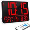 XREXS 13 Orologio Digitale da Parete Grande, Calibrazione Automatico, con Display a LED, Orologio/Data/Temperatura/Timer/Sveglia(Connessione Bluetooth)