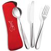 SPICE - Set 3 Posate Portatili da Viaggio Campeggio in Acciaio Inox - Forchetta Coltello Cucchiaio