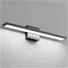 Klighten Lampada da specchio Bagno 60cm, 20W 2000 LM Applique da Parete per Bagno IP44, Luce da Specchio Bagno Moderno, Bianco Freddo 6000K, 144 LED, 110-240V, Nero