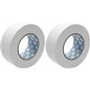 Ferrestock FSKTCT007 Rotolo di nastro americano facile da tagliare, 3 strati per una maggiore resistenza, non lascia residui, 50 mm x 50 m in colore bianco (Confezione da 2)