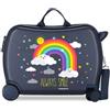 MOVOM Enso Arcoiris Always Smile Valigia per bambini Azzurro 50x39x20 cms Rigida ABS Chiusura a combinazione numerica 38L 2,1Kgs 4 Ruote Bagaglio a mano
