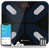 Etekcity Bilancia per grasso corporeo Bluetooth, digitale, con app intelligente per peso corporeo, grasso, BMI, massa muscolare, acqua, proteine, ecc., 28 sti/180 kg/400 lb, incluse batterie, nero