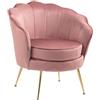 CLP Poltrona Rosita I Sedia imbottita con rivestimento in velluto I Struttura in metallo dorato, Colore:rosa
