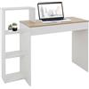 ML DESIGN modern living ML-Design Scrivania per Computer PC Laptop con 3 Ripiani 110 x 72 x 40 cm Tavolo da Lavoro per Casa Ufficio Studio Sistema 2 in 1 con Piano in Legno Rovere Sonoma/Bianco Scrittoio Postazione di Lavoro