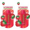 Lip Smacker Fragola, Burrocacao per Bambini Sicuro da Usare e Senza Colore per un Effetto Naturale, Gusto Fragola, Blister Singolo (Confezione da 2)