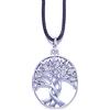 NILUXE DESIGN - Collana con Ciondolo Albero della Vita in Zamak Placcato Argento - Ciondolo Uomo Donna Albero della Vita con Finitura in Argento Antico - Collana Albero della Vita Argento