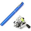 Lixada Attrezzatura da pesca, 1 m/1,4 m/1,6 m, pieghevole, set mini canne da pesca, 7 colori a forma di piuma piegata, con ruota a rulli, colore argento