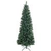 HOMCOM Albero di Natale Artificiale 210cm con 687 Rami, Albero di Natale Slim Alto e Stretto con Base Pieghevole, Verde