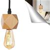 Chao Zan Portalampada E27 Lampada a Sospensione in Legno, Stile Vintage Nero Semplice Lampada da Soffitto Lampadario plafoniera Pendente quadrato ferro per Cucina Soggiorno ristorante Bar corridoio Cafe (D)